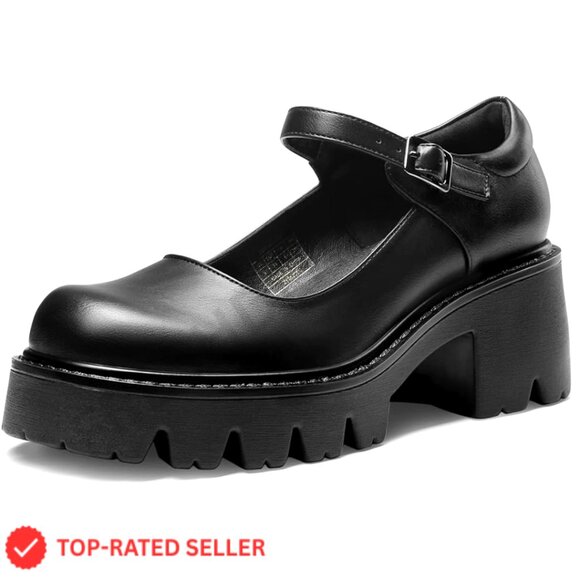 Chunky Platform Mary Jane Pumps Retro Y2K Ankle Strap Dress Shoes